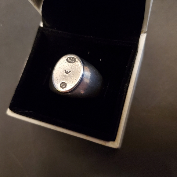 Emporio Armani Sterling Silver Signet Ring - Picture 11 of 11
